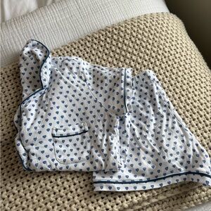 Roller Rabbit White and Blue Heart Pajama Set